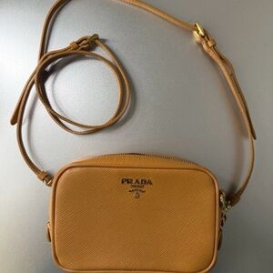 Prada Camel Leather Crossbody Bag